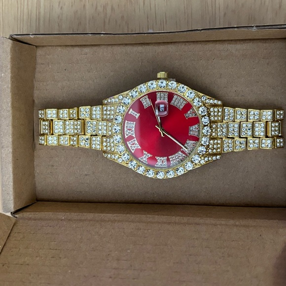 Men’s Luxury Rhinestone Watch Exquisite New - Picture 3 of 3